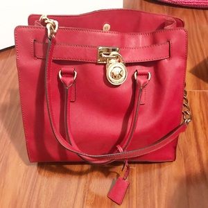 Michael Kors Red Leather Shoulder Bag!!